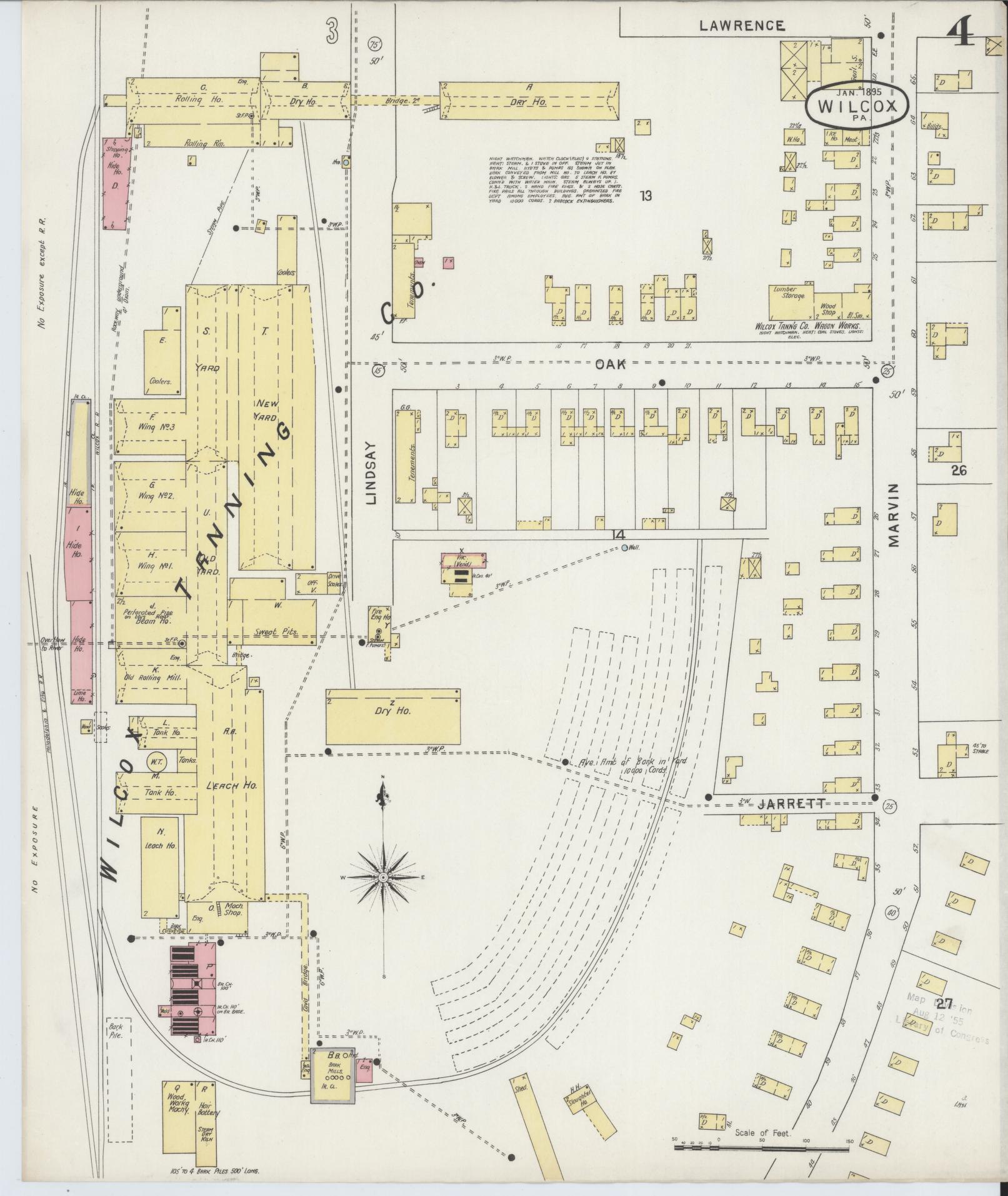 Sanborn Fire Insurance Map from Wilcox, Elk County, Pennsylvania (1895), Sheet #0004 - Complete Map Set gallery image, historic Sanborn map, vintage wall art, Pennsylvania Pennsylvania