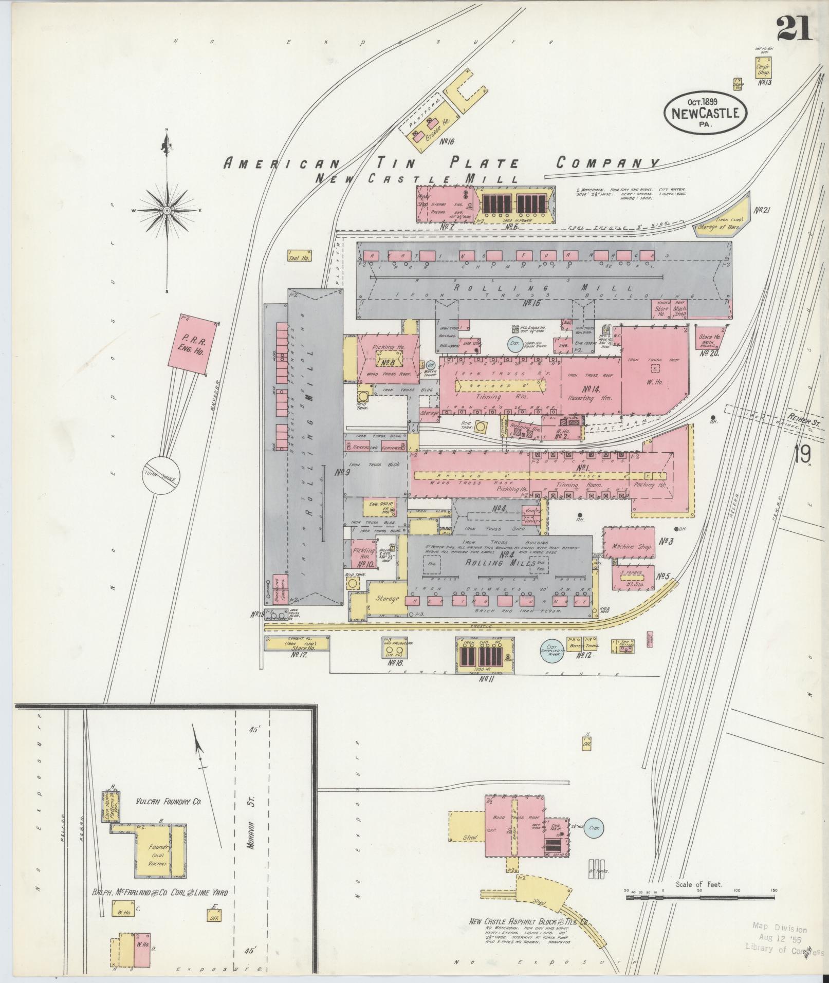 Sanborn Fire Insurance Map from New Castle, Lawrence County, Pennsylvania (1899), Sheet #0021 - Complete Map Set gallery image, historic Sanborn map, vintage wall art, Pennsylvania Pennsylvania