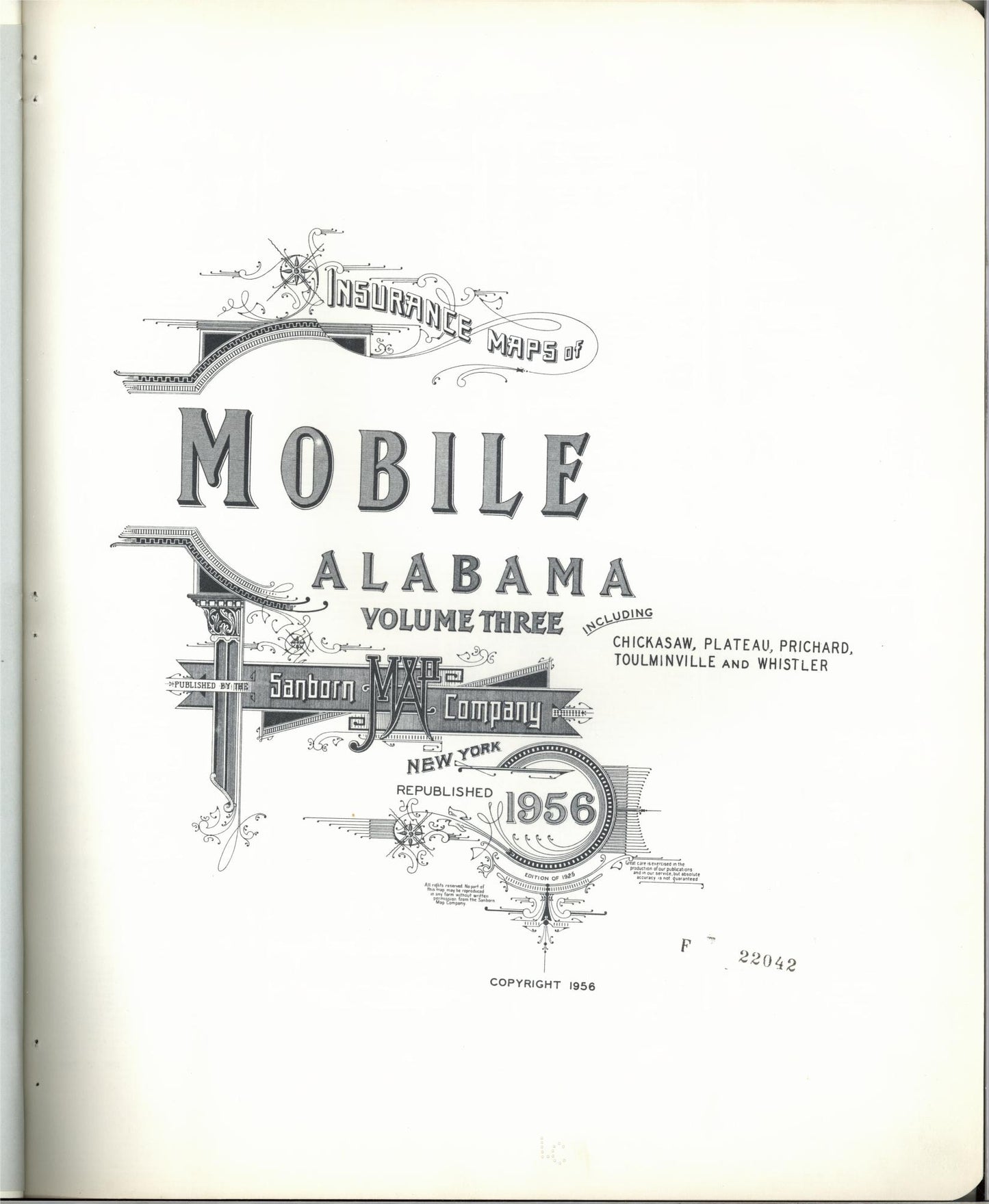 Sanborn Fire Insurance Map from Mobile, Mobile County, Alabama (1956), Sheet #0001 - Complete Map Set gallery image, historic Sanborn map, vintage wall art, Alabama Alabama