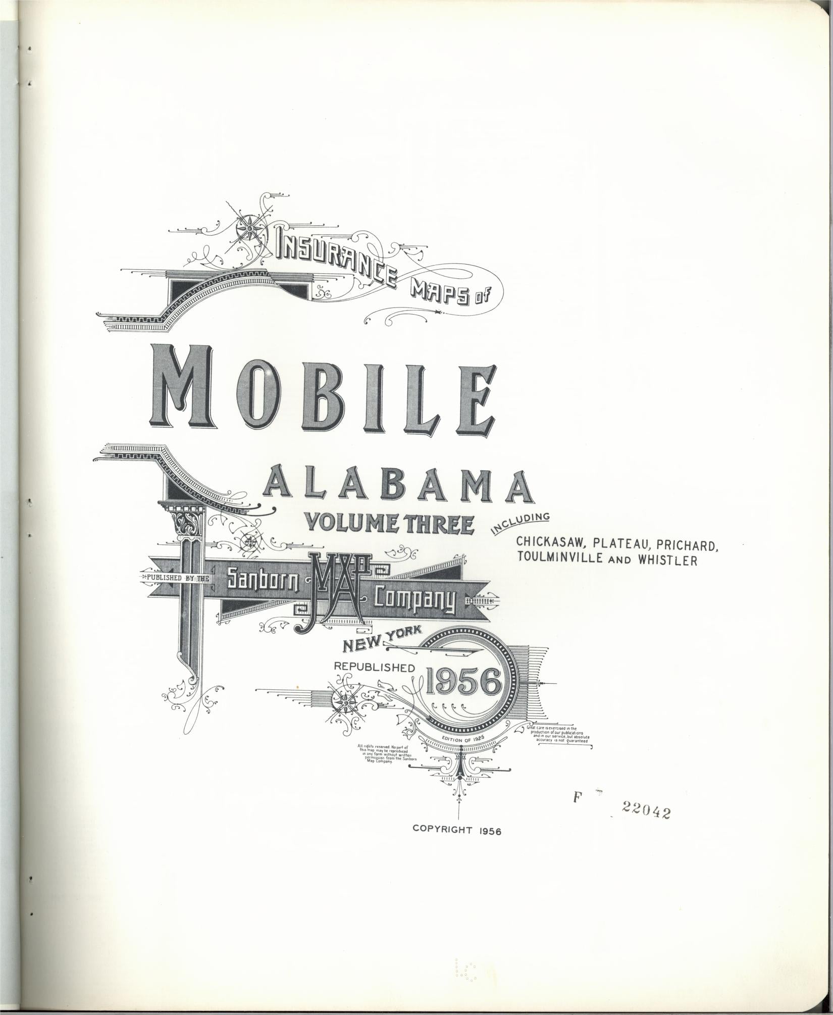 Sanborn Fire Insurance Map from Mobile, Mobile County, Alabama (1956), Sheet #0001 - Complete Map Set gallery image, historic Sanborn map, vintage wall art, Alabama Alabama