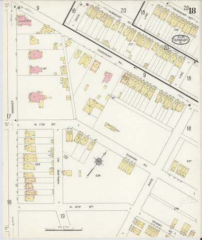 Sanborn Fire Insurance Map from Sunbury, Northumberland County, Pennsylvania (1912), Sheet #0018 - Complete Map Set gallery image, historic Sanborn map, vintage wall art, Pennsylvania Pennsylvania
