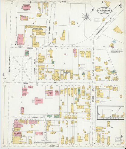 Sanborn Fire Insurance Map from Chestertown, Kent County, Maryland (1903), Sheet #0004 - Complete Map Set gallery image, historic Sanborn map, vintage wall art, Maryland Maryland
