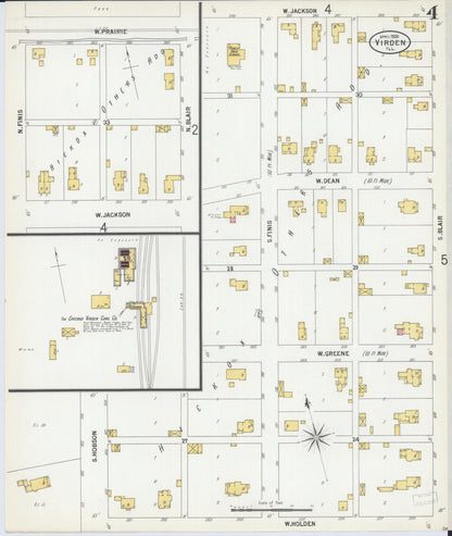 Sanborn Fire Insurance Map from Virden, Macoupin County, Illinois (1900), Sheet #0004 - Complete Map Set gallery image, historic Sanborn map, vintage wall art, Illinois Illinois