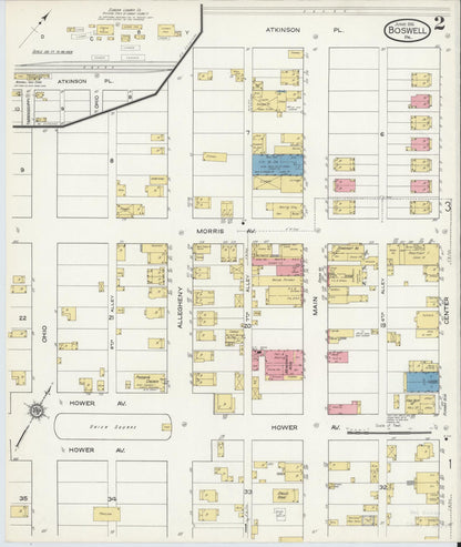 Sanborn Fire Insurance Map from Boswell, Somerset County, Pennsylvania (1916), Sheet #0002 - Complete Map Set gallery image, historic Sanborn map, vintage wall art, Pennsylvania Pennsylvania