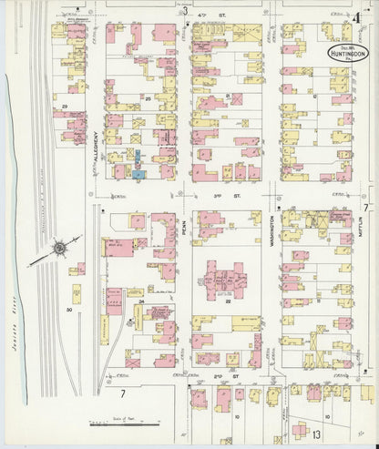 Sanborn Fire Insurance Map from Huntingdon, Huntingdon County, Pennsylvania (1911), Sheet #0004 - Complete Map Set gallery image, historic Sanborn map, vintage wall art, Pennsylvania Pennsylvania