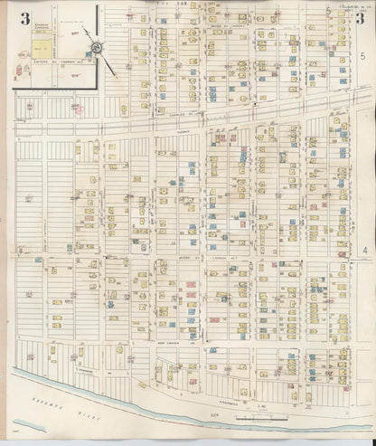Sanborn Fire Insurance Map from Dunbar, Kanawha County, West Virginia (1950), Sheet #0003 - Complete Map Set gallery image, historic Sanborn map, vintage wall art, West Virginia West Virginia