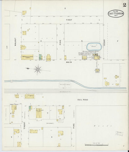 Sanborn Fire Insurance Map from East Fort Gibson, Muskogee County, Oklahoma (1896), Sheet #0002 - Complete Map Set gallery image, historic Sanborn map, vintage wall art, Oklahoma Oklahoma