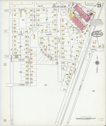 Sanborn Fire Insurance Map from La Grange, Troup County, Georgia (1921), Sheet #0021 - Complete Map Set gallery image, historic Sanborn map, vintage wall art, Georgia Georgia