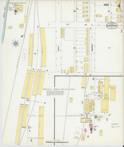 Sanborn Fire Insurance Map from Covington, Independent Cities, Virginia (1902), Sheet #0004 - Complete Map Set gallery image, historic Sanborn map, vintage wall art, Virginia Virginia
