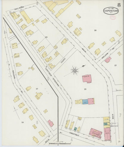 Sanborn Fire Insurance Map from Cooperstown, Otsego County, New York (1894), Sheet #0008 - Complete Map Set gallery image, historic Sanborn map, vintage wall art, New York New York