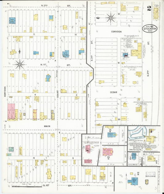 Sanborn Fire Insurance Map from Stockton, Rooks County, Kansas (1905), Sheet #0002 - Historic Sanborn Fire Insurance Map Print, vintage old map wall art, antique decor, genealogy gift, Kansas Kansas map