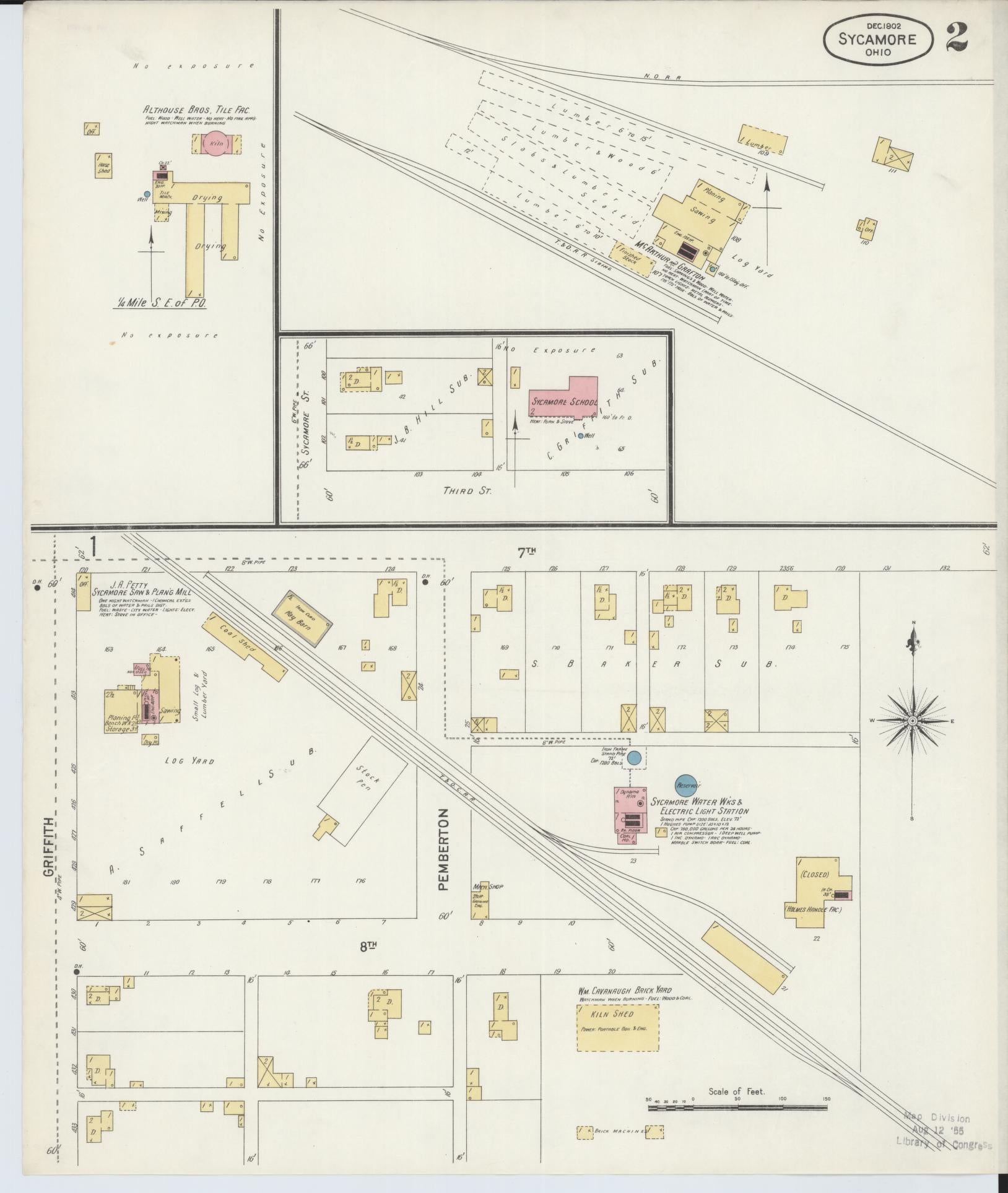 Sanborn Fire Insurance Map from Sycamore, Wyandot County, Ohio (1902), Sheet #0002 - Complete Map Set gallery image, historic Sanborn map, vintage wall art, Ohio Ohio