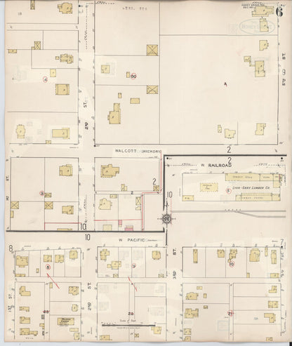 Sanborn Fire Insurance Map from Honey Grove, Fannin County, Texas (1943), Sheet #0006 - Complete Map Set gallery image, historic Sanborn map, vintage wall art, Texas Texas