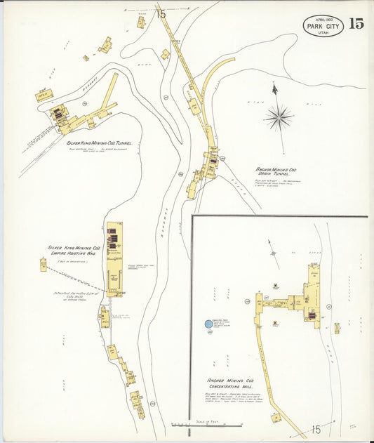 Sanborn Fire Insurance Map from Park City, Summit County, Utah (1900), Sheet #0015 - Historic Sanborn Fire Insurance Map Print, vintage old map wall art, antique decor, genealogy gift, Utah Utah map