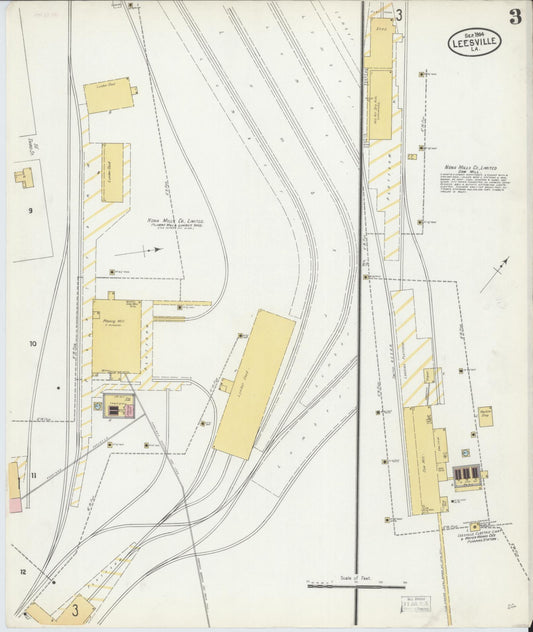 Sanborn Fire Insurance Map from Leesville, Vernon Parish, Louisiana (1904), Sheet #0003 - Historic Sanborn Fire Insurance Map Print, vintage old map wall art, antique decor, genealogy gift, Louisiana Louisiana map