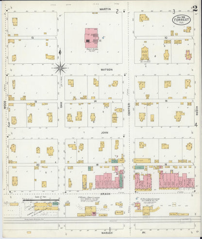 Sanborn Fire Insurance Map from Forrest, Livingston County, Illinois (1906), Sheet #0002 - Complete Map Set gallery image, historic Sanborn map, vintage wall art, Illinois Illinois