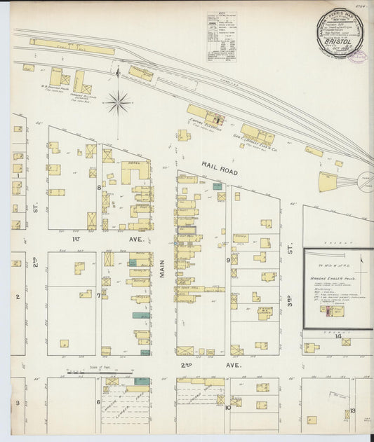 Sanborn Fire Insurance Map from Bristol, Day County, South Dakota (1893), Sheet #0001 - Historic Sanborn Fire Insurance Map Print, vintage old map wall art, antique decor, genealogy gift, South Dakota South Dakota map