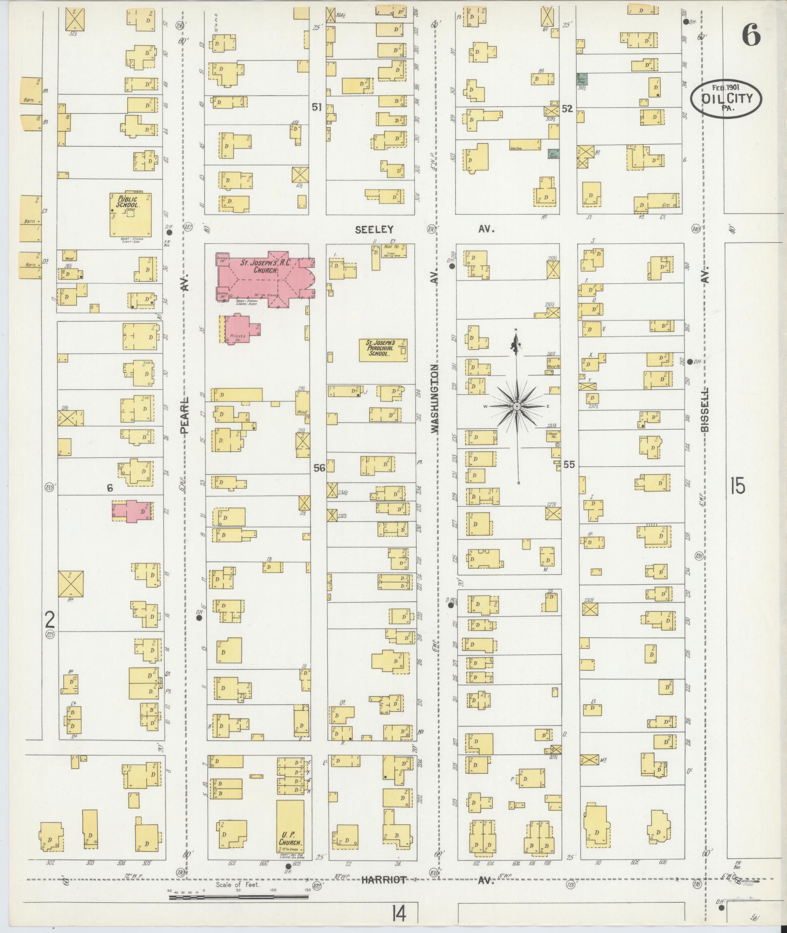Sanborn Fire Insurance Map from Oil City, Venango County, Pennsylvania (1901), Sheet #0006 - Complete Map Set gallery image, historic Sanborn map, vintage wall art, Pennsylvania Pennsylvania