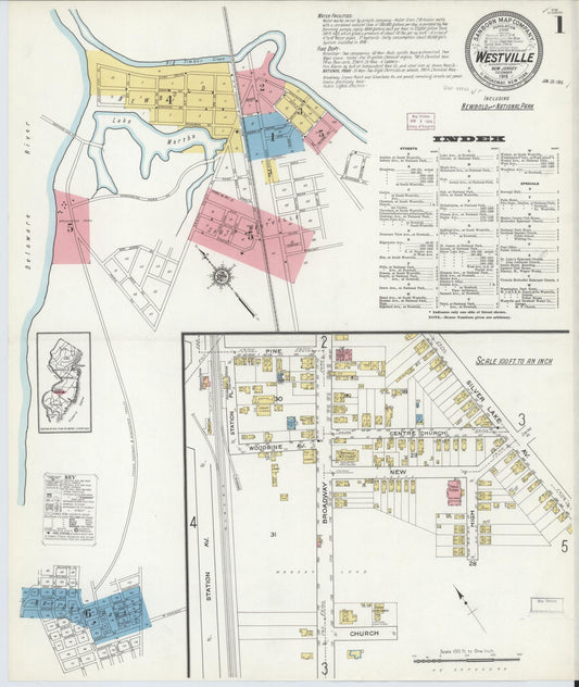 Sanborn Fire Insurance Map from Westville, Gloucester County, New Jersey. (1915) – Historic Sanborn Fire Insurance Map Print