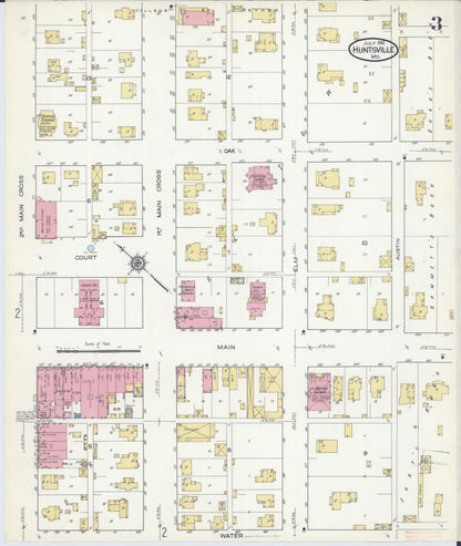 Sanborn Fire Insurance Map from Huntsville, Randolph County, Missouri (1916), Sheet #0003 - Complete Map Set gallery image, historic Sanborn map, vintage wall art, Missouri Missouri
