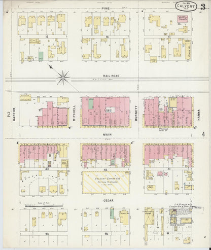 Sanborn Fire Insurance Map from Calvert, Robertson County, Texas (1896), Sheet #0003 - Historic Sanborn Fire Insurance Map Print, vintage old map wall art, antique decor, genealogy gift, Texas Texas map