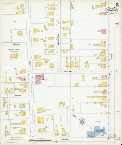 Sanborn Fire Insurance Map from Cambridge, Dorchester County, Maryland (1901), Sheet #0005 - Complete Map Set gallery image, historic Sanborn map, vintage wall art, Maryland Maryland