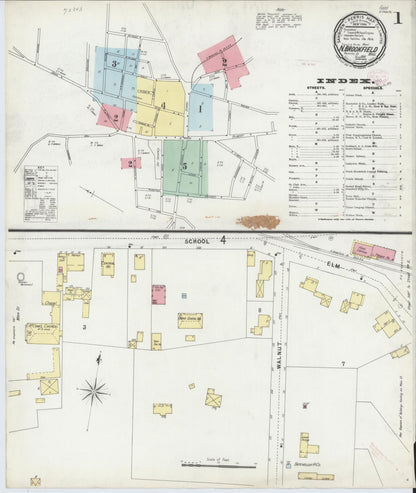 Sanborn Fire Insurance Map from North Brookfield, Worcester County, Massachusetts (1896), Sheet #0001 - Complete Map Set gallery image, historic Sanborn map, vintage wall art, Massachusetts Massachusetts