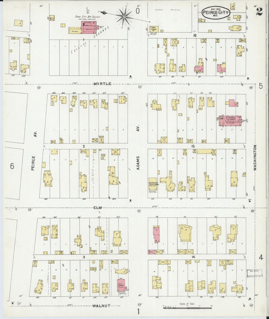Sanborn Fire Insurance Map from Pierce City, Lawrence County, Missouri (1902), Sheet #0002 - Historic Sanborn Fire Insurance Map Print, vintage old map wall art, antique decor, genealogy gift, Missouri Missouri map