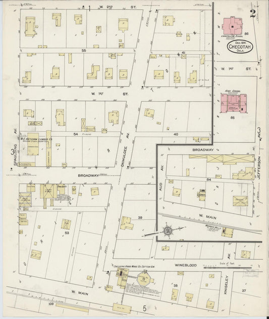Sanborn Fire Insurance Map from Checotah, McIntosch County, Oklahoma (1914), Sheet #0002 - Historic Sanborn Fire Insurance Map Print, vintage old map wall art, antique decor, genealogy gift, Oklahoma Oklahoma map