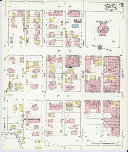 Sanborn Fire Insurance Map from Boulder, Boulder County, Colorado (1910), Sheet #0005 - Complete Map Set gallery image, historic Sanborn map, vintage wall art, Colorado Colorado