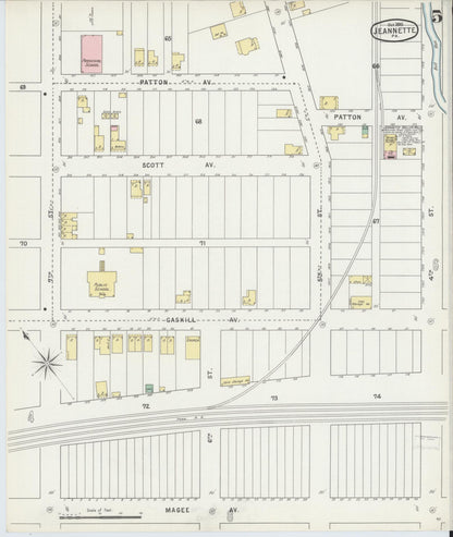 Sanborn Fire Insurance Map from Jeannette, Westmoreland County, Pennsylvania (1895), Sheet #0005 - Complete Map Set gallery image, historic Sanborn map, vintage wall art, Pennsylvania Pennsylvania