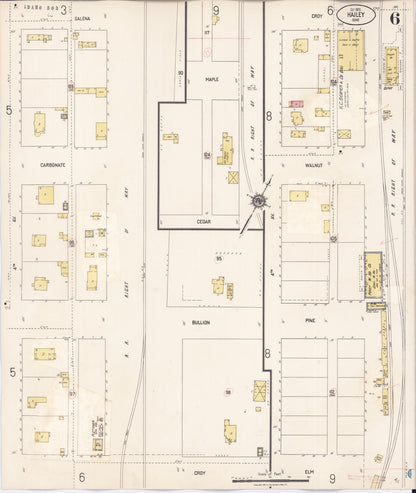 Sanborn Fire Insurance Map from Hailey, Blaine County, Idaho (1931), Sheet #0006 - Complete Map Set gallery image, historic Sanborn map, vintage wall art, Idaho Idaho
