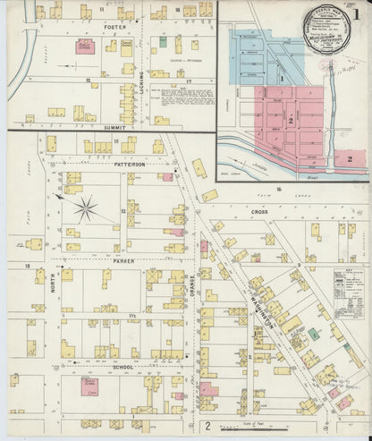 Sanborn Fire Insurance Map from Mifflintown, Juniata County, Pennsylvania (1896), Sheet #0001 - Historic Sanborn Fire Insurance Map Print, vintage old map wall art, antique decor, genealogy gift, Pennsylvania Pennsylvania map