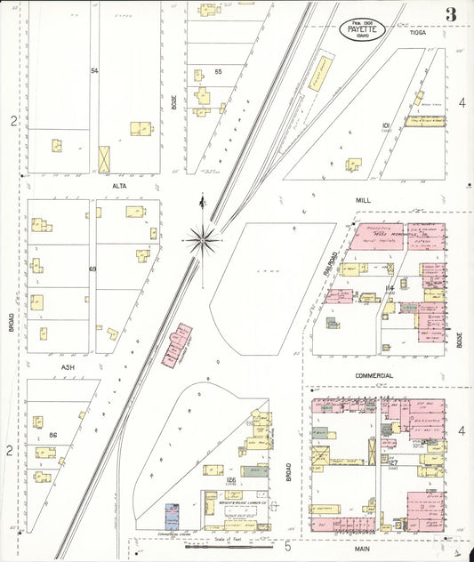 Sanborn Fire Insurance Map from Payette, Payette County, Idaho (1908), Sheet #0003 - Historic Sanborn Fire Insurance Map Print, vintage old map wall art, antique decor, genealogy gift, Idaho Idaho map
