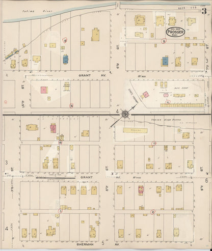 Sanborn Fire Insurance Map from Prosser, Benton County, Washington (1944), Sheet #0003 - Complete Map Set gallery image, historic Sanborn map, vintage wall art, Washington Washington