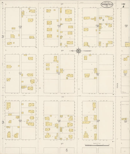 Sanborn Fire Insurance Map from Springfield, Lane County, Oregon (1912), Sheet #0007 - Complete Map Set gallery image, historic Sanborn map, vintage wall art, Oregon Oregon