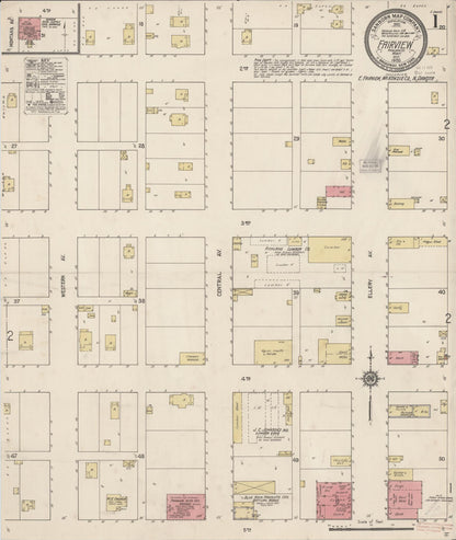 Sanborn Fire Insurance Map from Fairview, Richland County, Montana (1920), Sheet #0001 - Complete Map Set gallery image, historic Sanborn map, vintage wall art, Montana Montana
