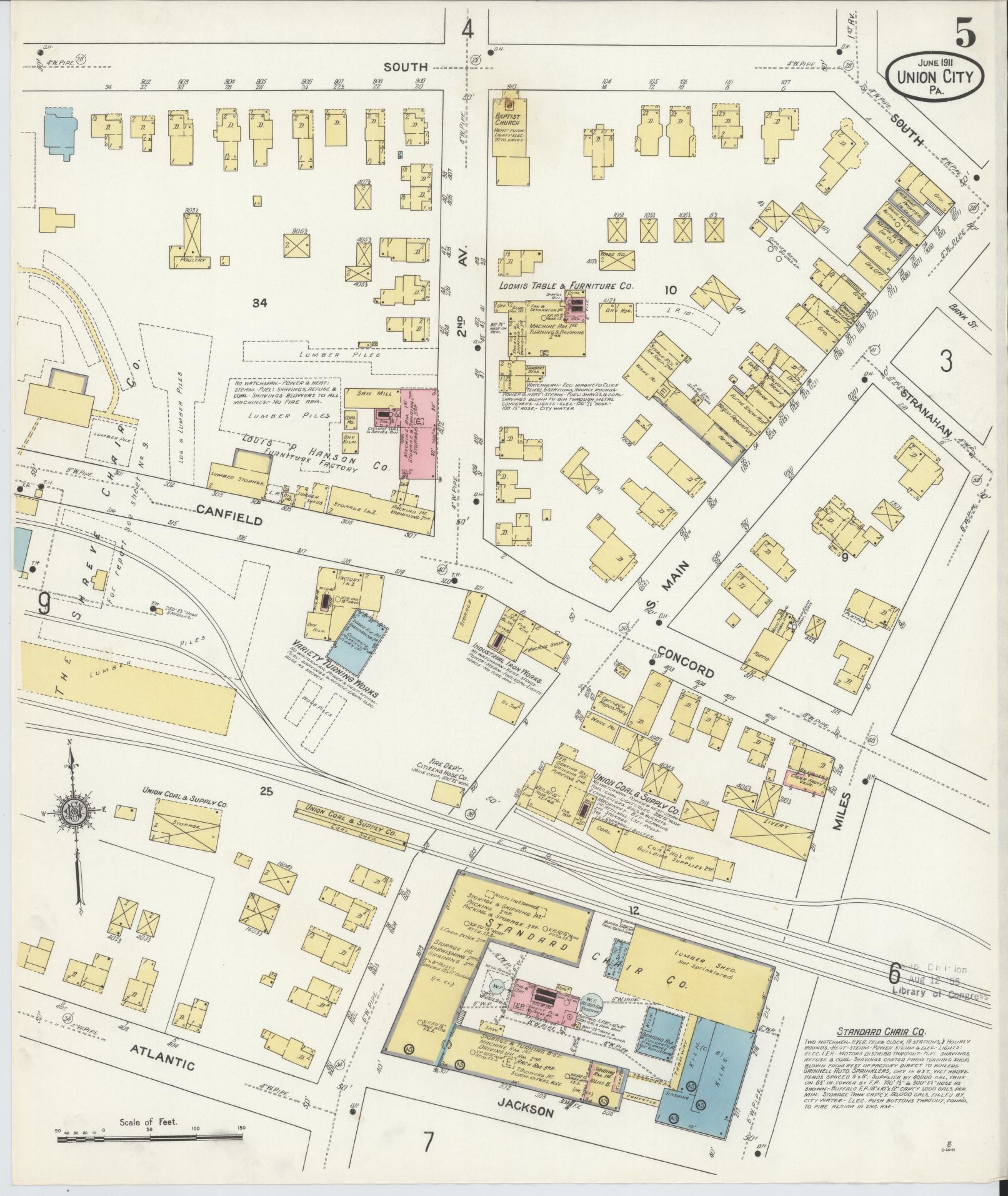 Sanborn Fire Insurance Map from Union City, Erie County, Pennsylvania (1911), Sheet #0005 - Complete Map Set gallery image, historic Sanborn map, vintage wall art, Pennsylvania Pennsylvania