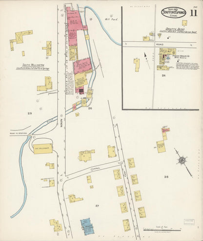 Sanborn Fire Insurance Map from Stafford Springs, Tolland County, Connecticut (1921), Sheet #0011 - Complete Map Set gallery image, historic Sanborn map, vintage wall art, Connecticut Connecticut