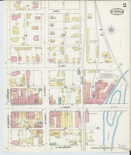 Sanborn Fire Insurance Map from Mount Vernon, Knox County, Ohio (1892), Sheet #0002 - Historic Sanborn Fire Insurance Map Print, vintage old map wall art, antique decor, genealogy gift, Ohio Ohio map