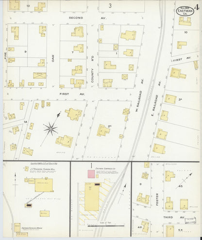 Sanborn Fire Insurance Map from Eastman, Dodge County, Georgia (1908), Sheet #0004 - Complete Map Set gallery image, historic Sanborn map, vintage wall art, Georgia Georgia