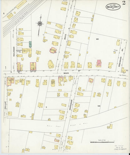 Sanborn Fire Insurance Map from Mount Jewett, McKean County, Pennsylvania (1909), Sheet #0002 - Historic Sanborn Fire Insurance Map Print, vintage old map wall art, antique decor, genealogy gift, Pennsylvania Pennsylvania map
