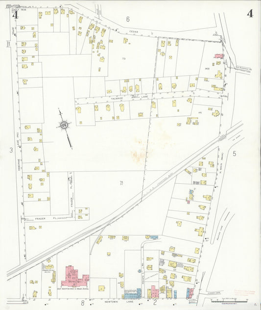 Sanborn Fire Insurance Map from Easthampton, Suffolk County, New York (1936), Sheet #0004 - Historic Sanborn Fire Insurance Map Print, vintage old map wall art, antique decor, genealogy gift, New York New York map