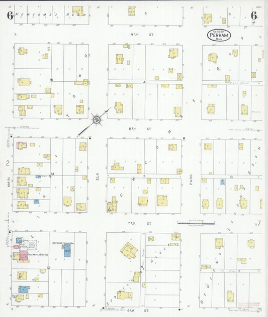 Sanborn Fire Insurance Map from Perham, Otter Tail County, Minnesota (1929), Sheet #0006 - Historic Sanborn Fire Insurance Map Print, vintage old map wall art, antique decor, genealogy gift, Minnesota Minnesota map
