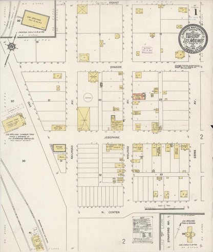 Sanborn Fire Insurance Map from Los Molinos, Tehama County, California (1914), Sheet #0001 - Historic Sanborn Fire Insurance Map Print, vintage old map wall art, antique decor, genealogy gift, California California map