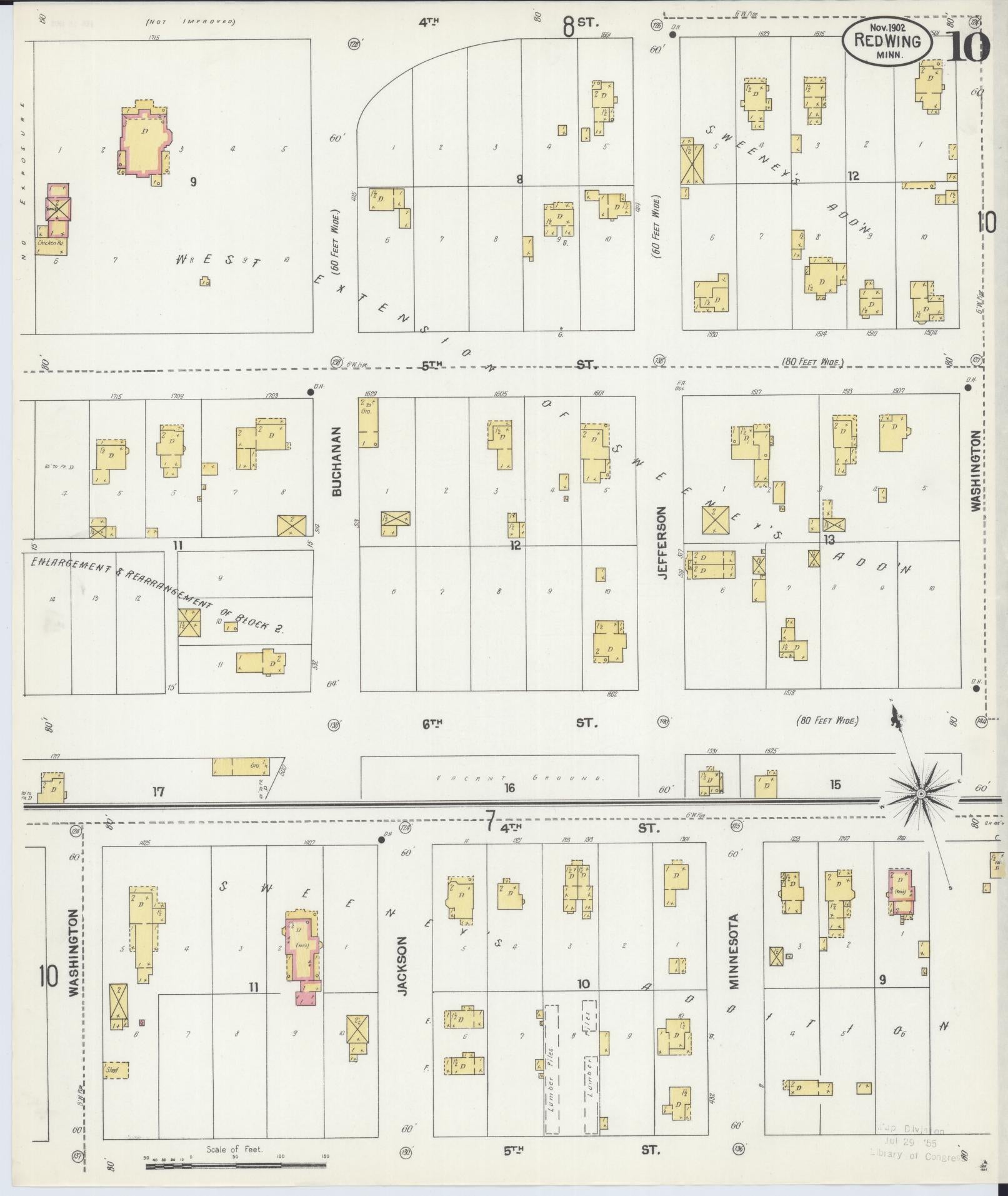 Sanborn Fire Insurance Map from Red Wing, Goodhue County, Minnesota (1902), Sheet #0010 - Historic Sanborn Fire Insurance Map Print, vintage old map wall art, antique decor, genealogy gift, Minnesota Minnesota map