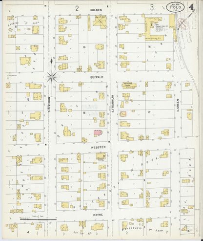 Sanborn Fire Insurance Map from Polo, Ogle County, Illinois (1899), Sheet #0004 - Complete Map Set gallery image, historic Sanborn map, vintage wall art, Illinois Illinois