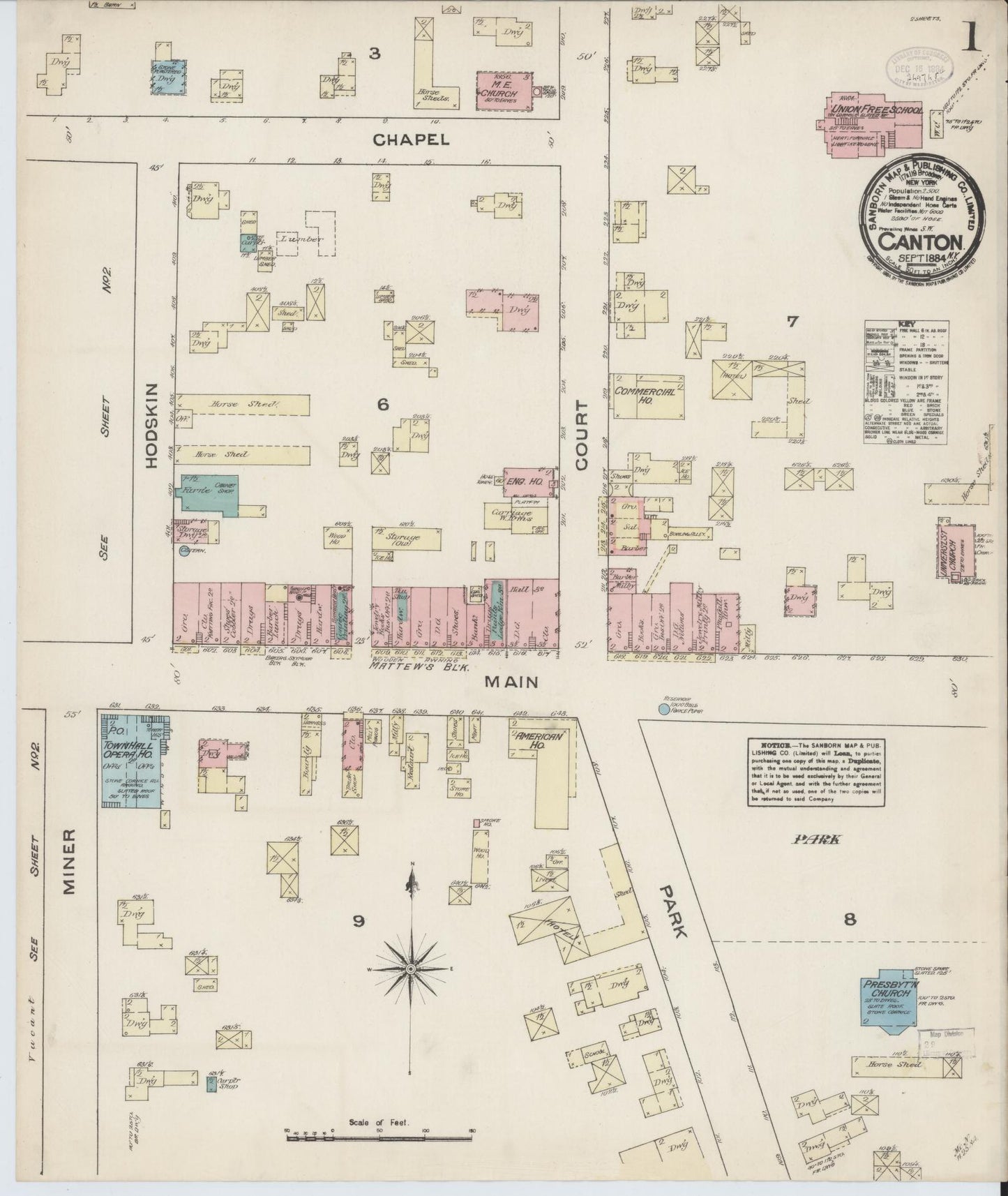 Sanborn Fire Insurance Map from Canton, St. Lawrence County, New York. (1884) – Historic Sanborn Fire Insurance Map Print