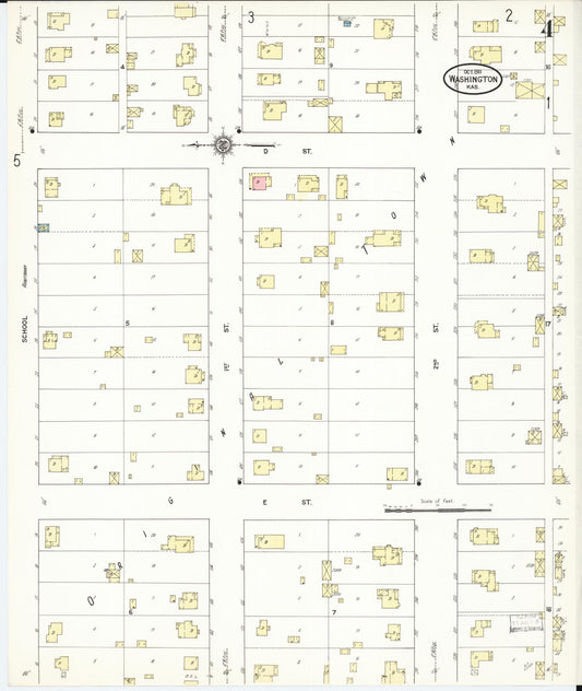 Sanborn Fire Insurance Map from Washington, Washington County, Kansas (1911), Sheet #0004 - Historic Sanborn Fire Insurance Map Print, vintage old map wall art, antique decor, genealogy gift, Sanborn Fire Insurance Map from Washington Washington map
