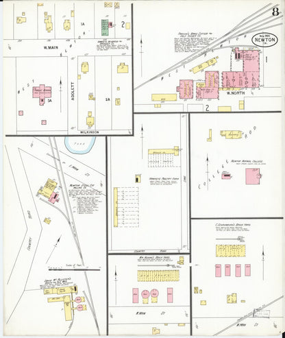 Sanborn Fire Insurance Map from Newton, Jasper County, Iowa (1900), Sheet #0008 - Historic Sanborn Fire Insurance Map Print